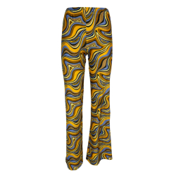 WIKINI pantalone fantasia lurex azzurro/giallo/oro 22201 24D20L MADE IN ITALY