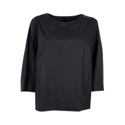 MEIMEIJ blusa svasata nera M4EA53 100% cotone MADE IN ITALY