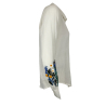 ORDI.TO light ivory shirt with CLOE embroidery 100% cotton MADE IN INDIA