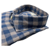 GMF 965 men's checked linen shirt dove grey/aviation 54.L 931323