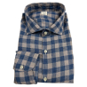 GMF 965 men's checked linen shirt dove grey/aviation 54.L 931323