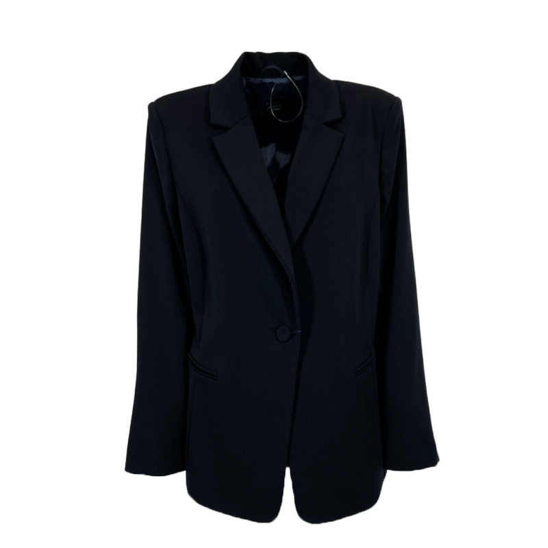 PERSONA by Marina Rinaldi TIMELESS line blue jacket 1 covered button 30.41014106005 CREAM
