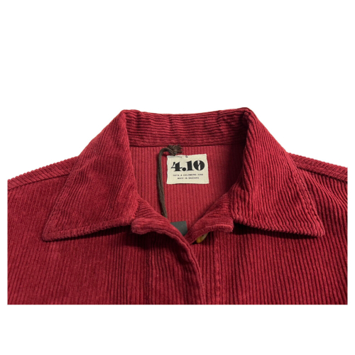 4.10 by BottegaChilometriZero camicia over velluto coste rosso scuro DD23210 MADE IN ITALY