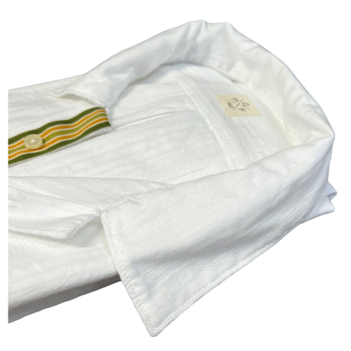 GMF 965 camicia uomo bianca tessuto operato SP384 931223 100% cotone