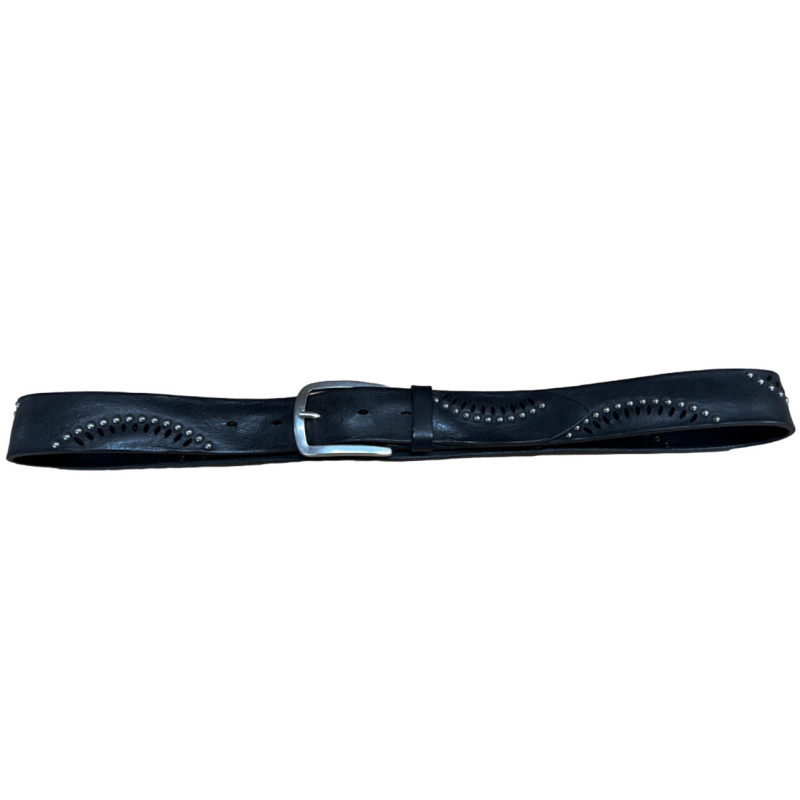 POST & CO cinta uomo nera laserata TC628 100% pelle MADE IN ITALY