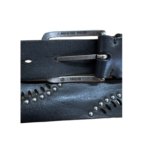 POST & CO cinta uomo nera laserata TC628 100% pelle MADE IN ITALY