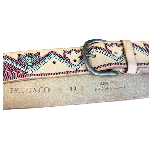 POST & CO men's light leather belt 10053B95 100% leather MADE IN ITALY