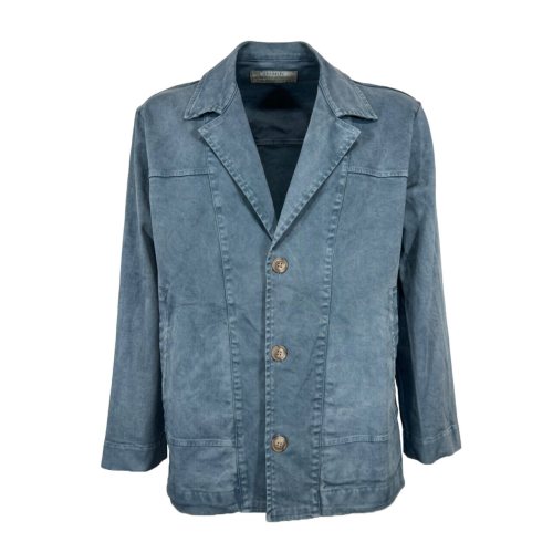CROSSLEY unlined men's jacket washed avio YAMER cotton MADE IN ITALY