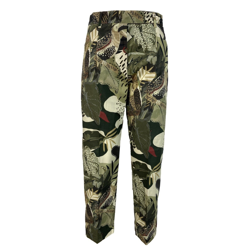 MYTHS green patterned women's trousers art 21D09 413 cotton MADE IN ITALY