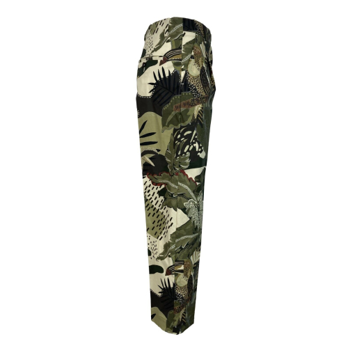MYTHS green patterned women's trousers art 21D09 413 cotton MADE IN ITALY