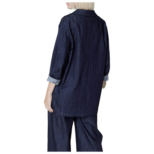 NEIRAMI women's unlined dark light denim jacket over C702ND BL513 MADE IN ITALY