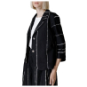 NEIRAMI women's flared unlined jacket in black and white stripes C904AD MADE IN ITALY