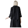 NEIRAMI women's flared unlined jacket in black and white stripes C904AD MADE IN ITALY