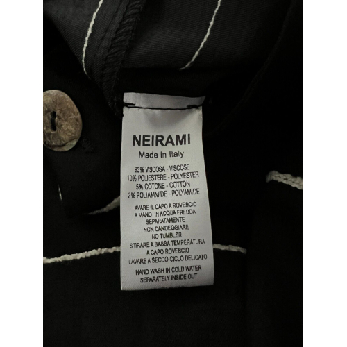 NEIRAMI women's flared unlined jacket in black and white stripes C904AD MADE IN ITALY