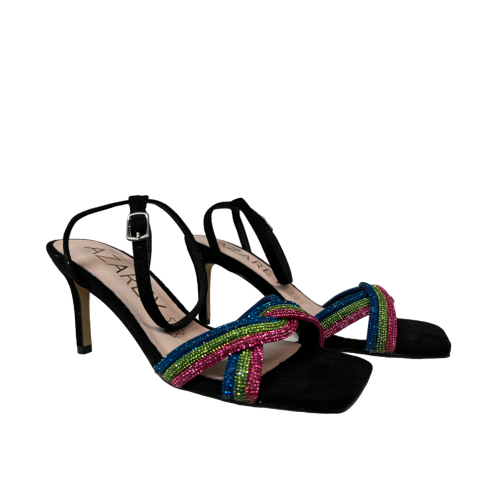 AZAREY black eco-suede women's sandal 531H194