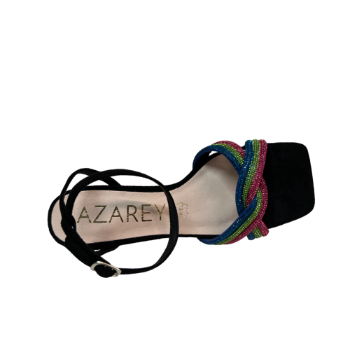 AZAREY black eco-suede women's sandal 531H194