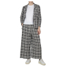 NEIRAMI women's cropped palazzo trousers checked white/black BL12MA MADE IN ITALY