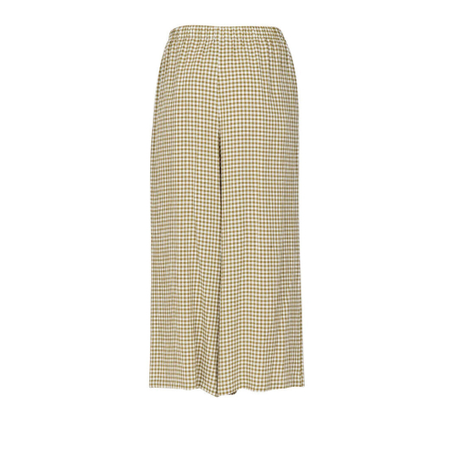 NEIRAMI pantalone donna palazzo cropped quadri bianco/verde B122MA MADE IN ITALY