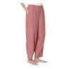 NEIRAMI pantalone donna ovetto quadri beige/rosso P933LC BLUSANTE 100% lino MADE IN ITALY