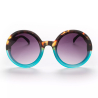 OKKIA Round Monica sunglasses Havana e blue soft touch gradient lenses