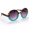 OKKIA Round Monica sunglasses Havana e blue soft touch gradient lenses