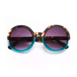 OKKIA occhiali da sole Round Monica Havana e blue soft touch lenti sfumate
