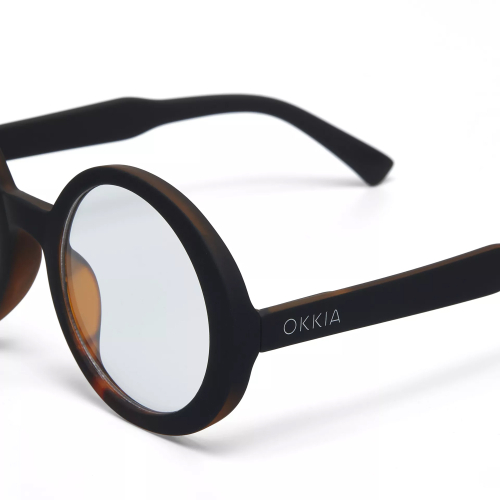 OKKIA men's reading glasses LAURA ROUND LARGE black