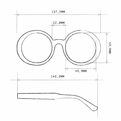 OKKIA men's reading glasses LAURA ROUND LARGE black