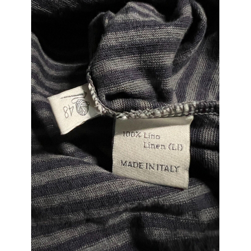 H953 men's striped crew neck t-shirt HS3299 100% linen MADE IN ITALY