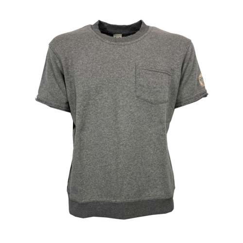 MOLO ELEVEN gray men's sweatshirt with SIMONI pocket 100% cotton MADE IN ITALY