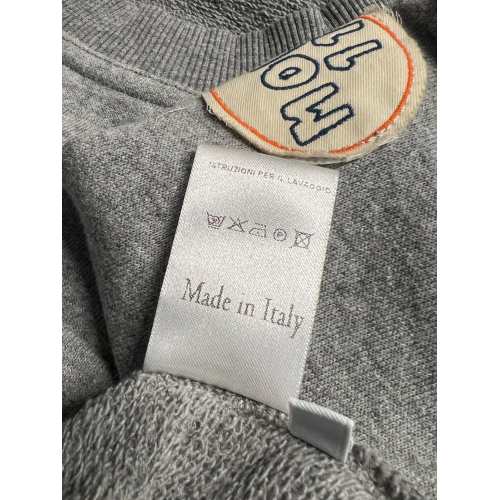 MOLO ELEVEN gray men's sweatshirt with SIMONI pocket 100% cotton MADE IN ITALY