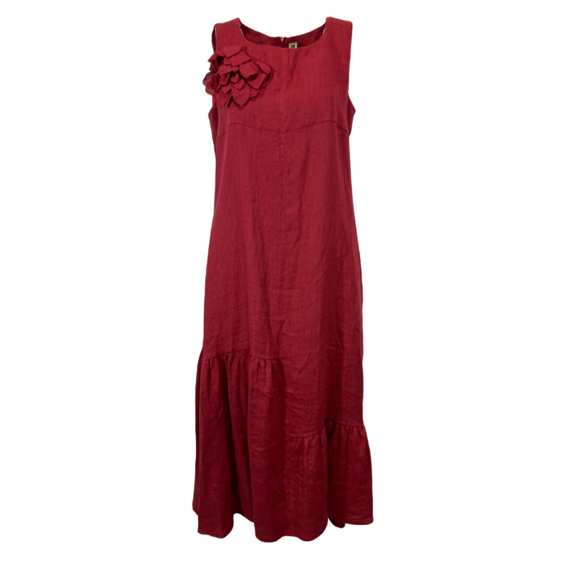 MYLAB abito donna lino bordeaux Q32A444/513 100% lino MADE IN ITALY