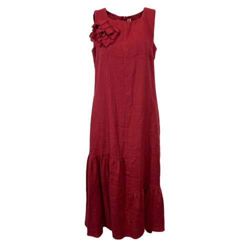 MYLAB abito donna lino bordeaux Q32A444/513 100% lino MADE IN ITALY