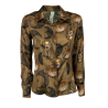 IL THE DELLE 5 camicia donna beige fantasia KILIE 56ST MOON GOLD MADE IN ITALY
