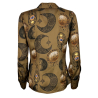 IL THE DELLE 5 camicia donna beige fantasia KILIE 56ST MOON GOLD MADE IN ITALY