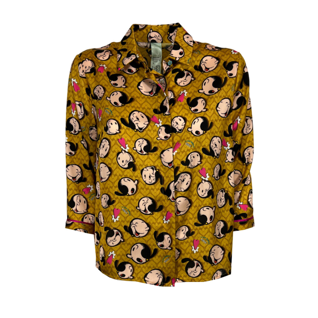 IL THE DELLE 5 camicia donna senape fantasia Olivia SPOON 56ST POPEYE MADE IN ITALY IL THE DELLE 5 camicia donna senape fantasia Olivia SPOON 56ST POPEYE MADE IN ITALY