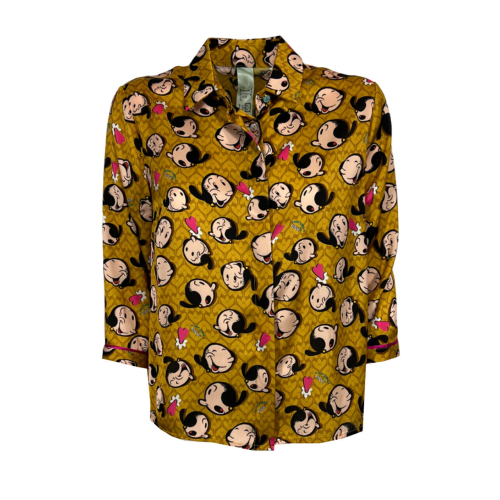IL THE DELLE 5 camicia donna senape fantasia Olivia SPOON 56ST POPEYE MADE IN ITALY