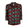 IL THE DELLE 5 burgundy women's shirt with tiger pattern SPOON 56ST TIGER MADE IN ITALY