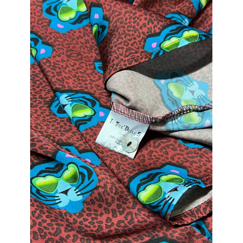 IL THE DELLE 5 burgundy women's shirt with tiger pattern SPOON 56ST TIGER MADE IN ITALY