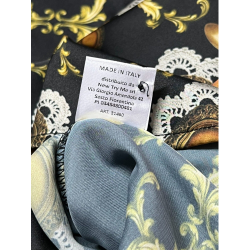 IL THE DELLE 5 camicia donna nera fantasia mise en place SPOON 56ST MISE EN PLACE MADE IN ITALY