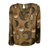 IL THE DELLE 5 blusa donna beige fantasia BURN 56ST MOON GOLD  MADE IN ITALY