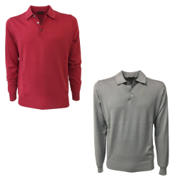 FERRANTE polo manica lunga con bordo 23611 MADE IN ITALY