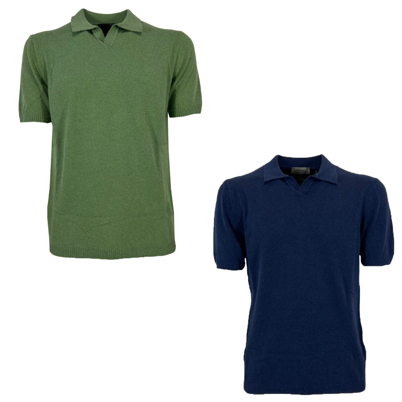 FERRANTE men's polo shirt without buttons, sponge hand U26603 MADE IN ITALY