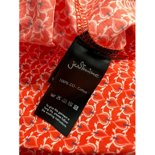 JUSTMINE dark orange/white women's shirt JABCMSS24-F1298 MADE IN ITALY
