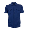 FERRANTE polo camicia aperta blu chiaro U23604 100% cotone MADE IN ITALY