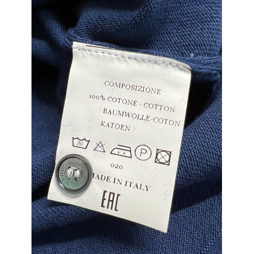 FERRANTE polo camicia aperta blu chiaro U23604 100% cotone MADE IN ITALY