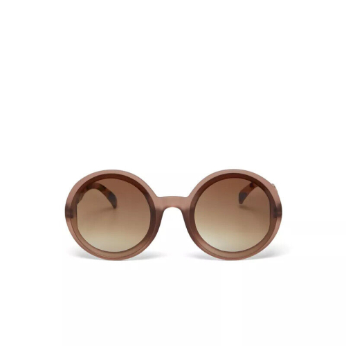 OKKIA Round Monica sunglasses Pink Havana soft touch gradient lenses