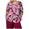 PERSONA by Marina Rinaldi linea N.O.W blusa donna viscosa fantasia vinaccia 2413111116600 MAMBO