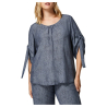 PERSONA by Marina Rinaldi linea N.O.W blusa donna viscosa fantasia denim blu 2413111116600 MAMBO