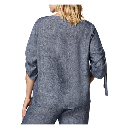 PERSONA by Marina Rinaldi N.O.W line women's viscose blouse with blue denim pattern 2413111116600 MAMBO